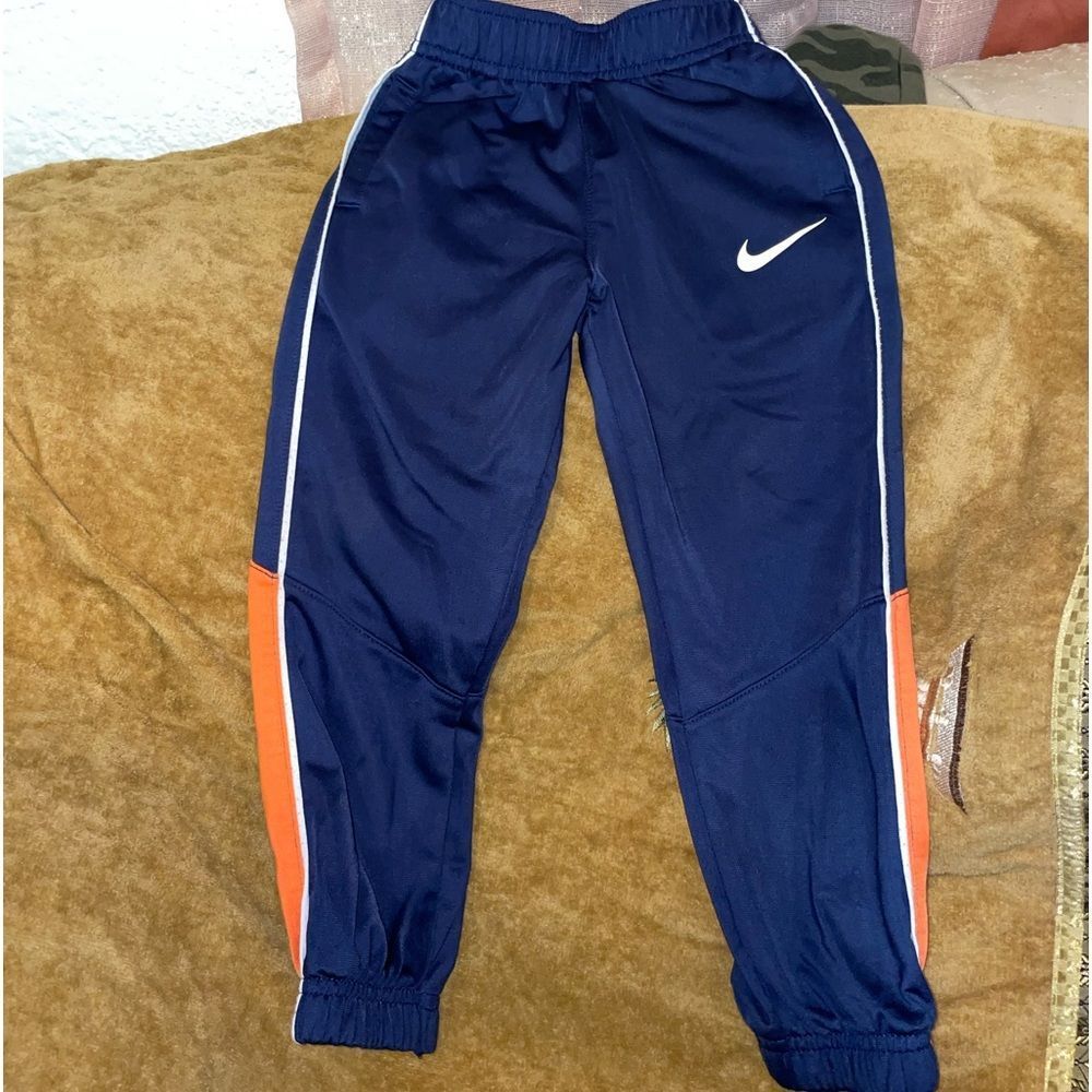Nike navy and orange jumpsuit pants 4T